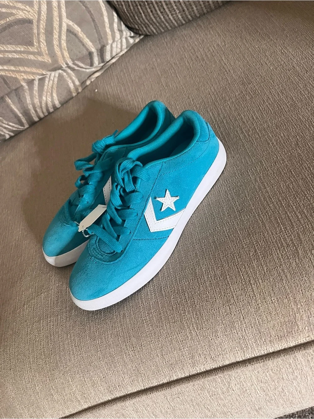 Converse teal suede